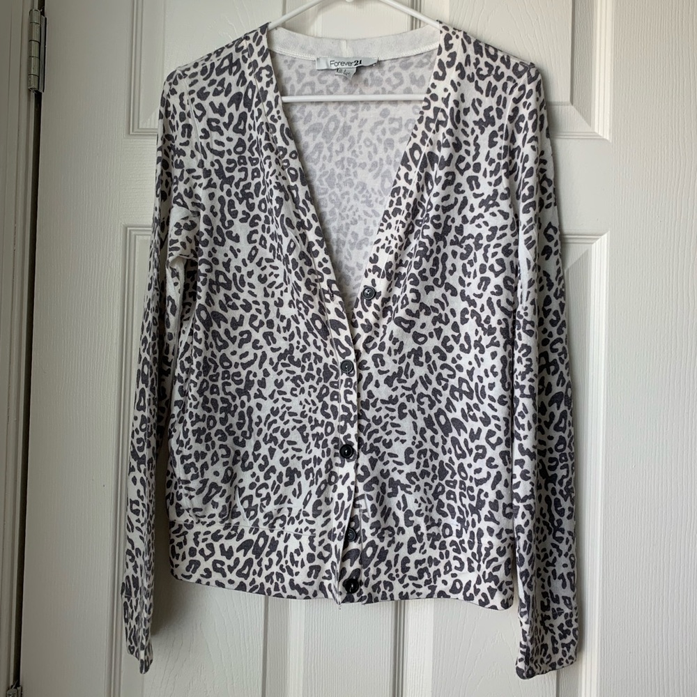 Forever 21 leopard cardigan